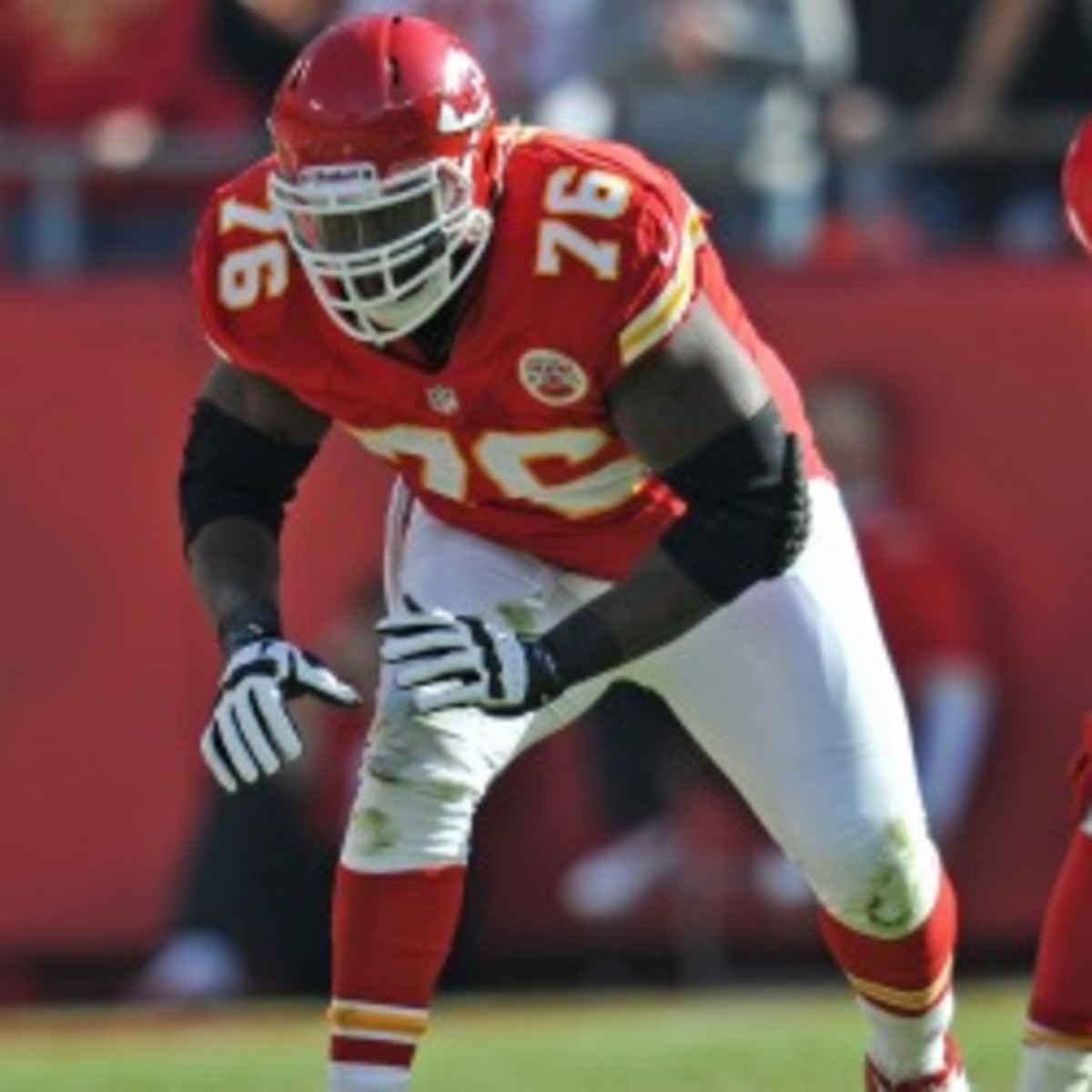 The Dolphins reportedly have an interest in Chiefs left tackle Branden Albert. (Peter G. Aiken/Getty Images)