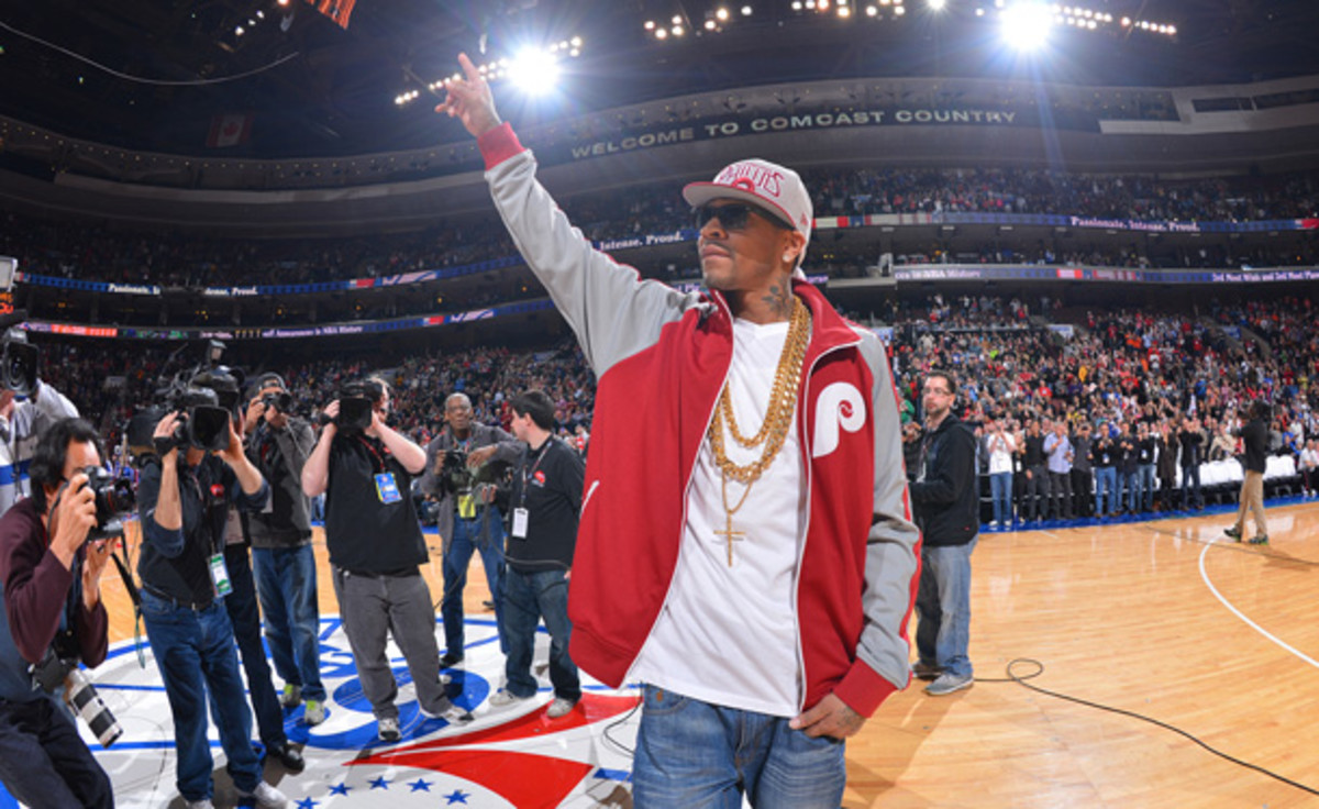 Allen Iverson was honored with a bobblehead in Philadelphia on Saturday. (Jesse D. Garrabrant/Getty Images)