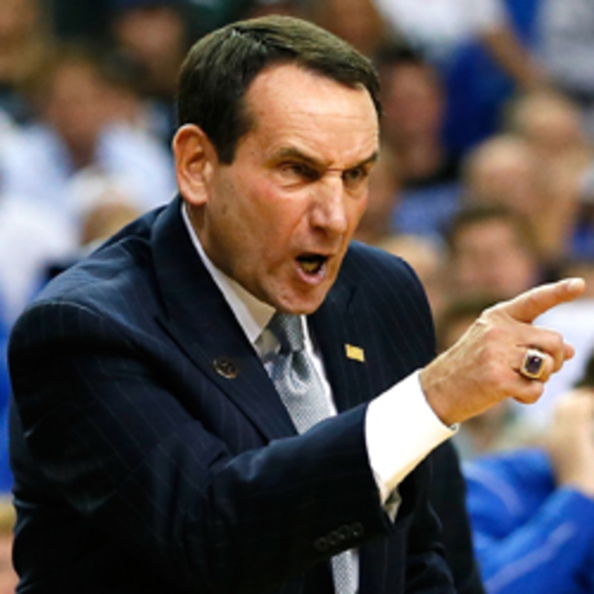 Mike Krzyzewski has been critical of recent conference realignment. (Kevin C. Cox/Getty Images)