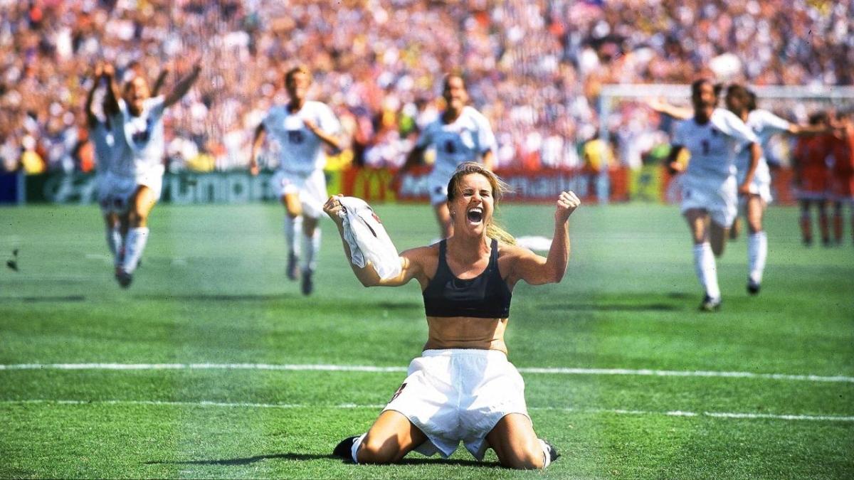 1999 Women's World Cup Brandi Chastain kicks gamewinning