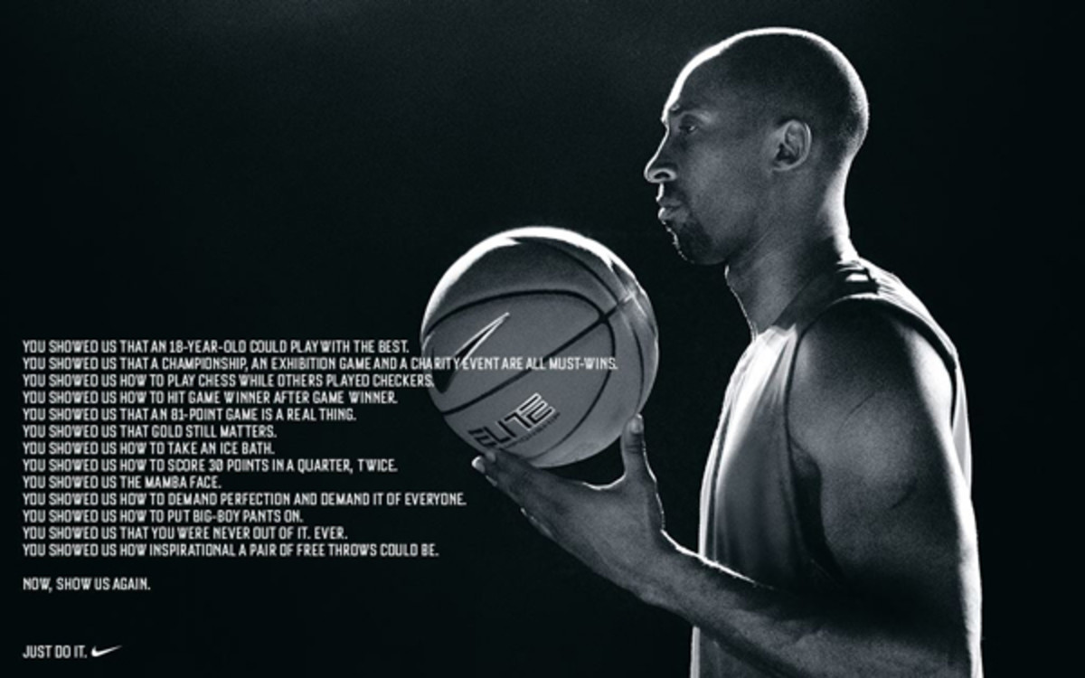 Lakers' Kobe Bryant with 'You Showed Us 