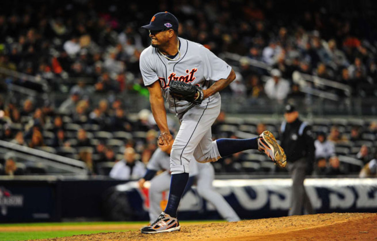 Jose Valverde fell out of favor in Detroit with a poor 2012 postseason, but will return as the Tigers' closer Wednesday.