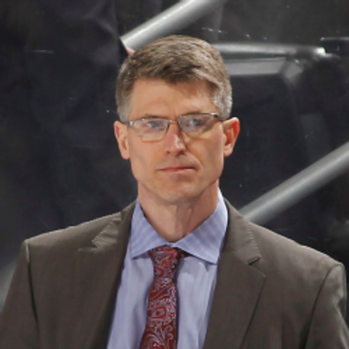 Ron Rolston was named head coach of the Buffalo Sabres on Thursday. Rolston served as the team's interim coach and coached in the AHL before that. (Andy Marlin/Getty Images)