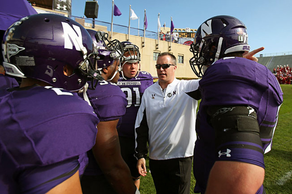 Pat Fitzgerald has led Northwestern to five consecutive bowl berths and to a 10-3 record last season.