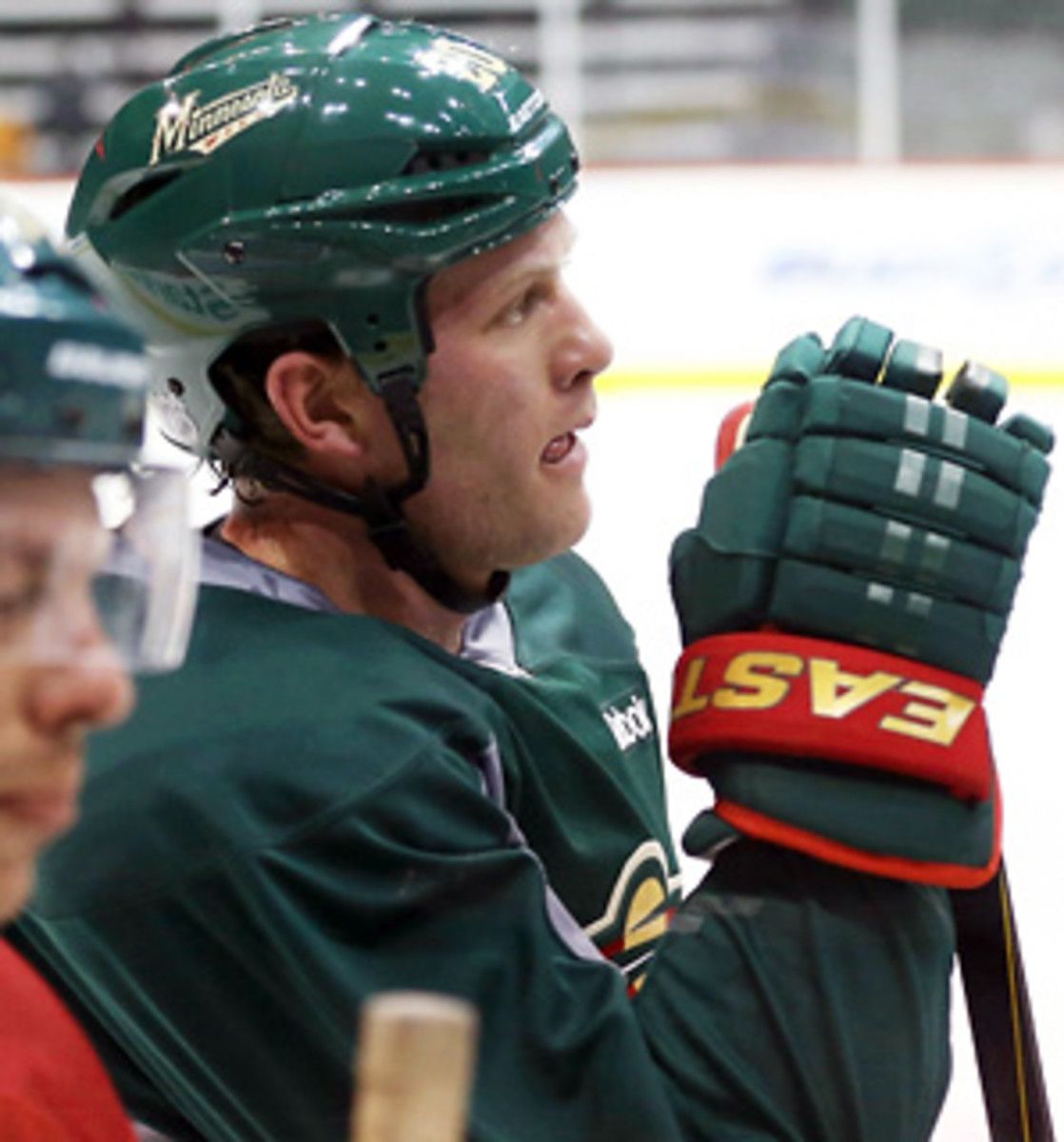 Defenseman Ryan Suter was among the 18 players who skated through drills and a short three-on-three scrimmage on Monday.
