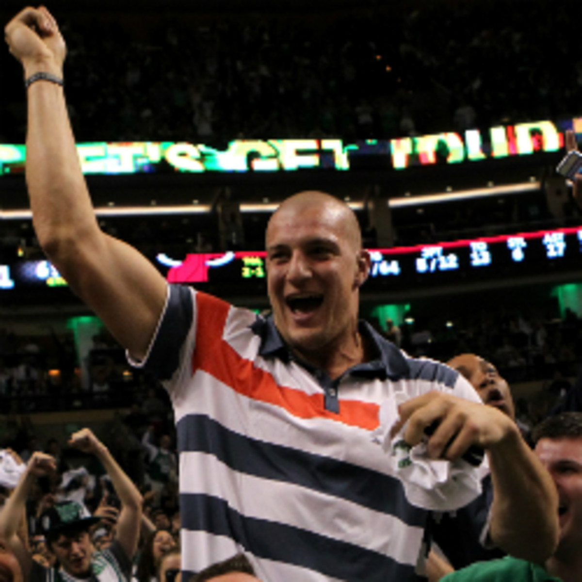 Patriots tight end Rob Gronkowski said he'd be OK with a gay teammate. (Brian Babineau/Getty Images)