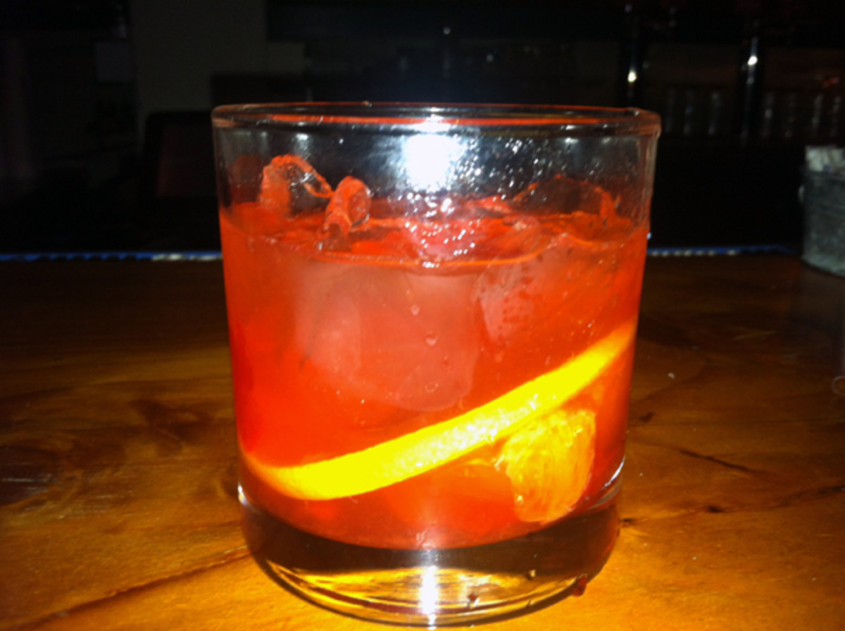 Old Fashioned with bacon-infused Maker's Mark. (Andy Staples)