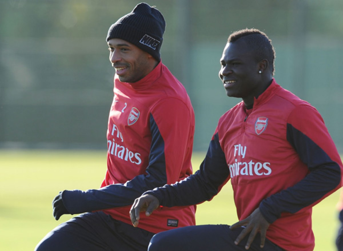 Thierry Henry trains at Arsenal