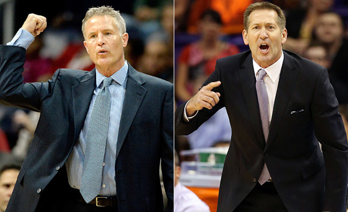 The 76ers' Brett Brown (left) and Suns' Jeff Hornacek have been competitive with rebuilding teams.