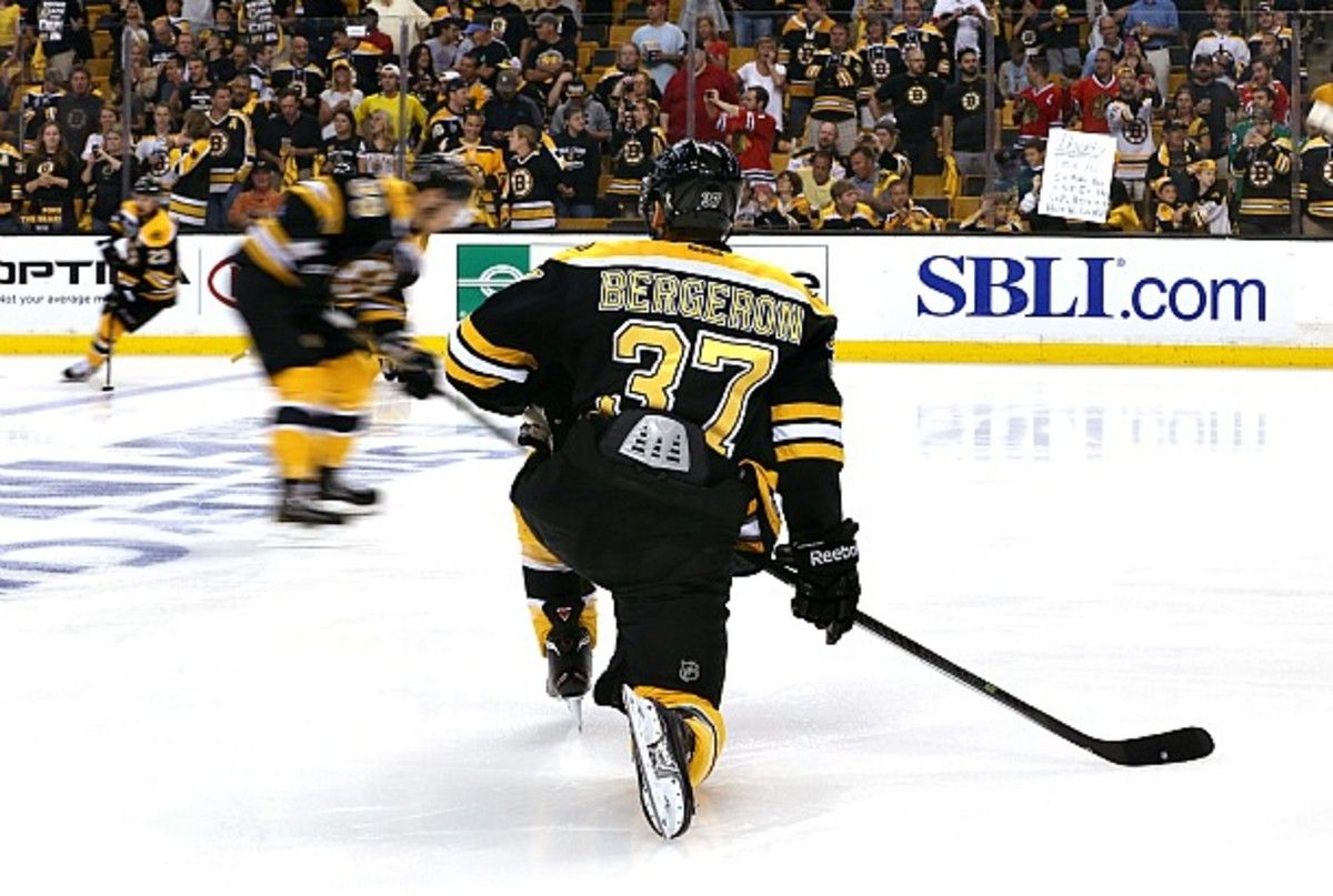 Patrice Bergeron will be back with a long-term deal, but the Bruins have upgrades to make. (Getty Images)