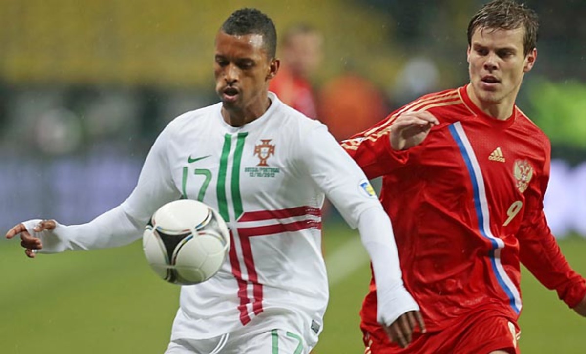 Nani (left) and Portugal will not make the World Cup if the standings hold.