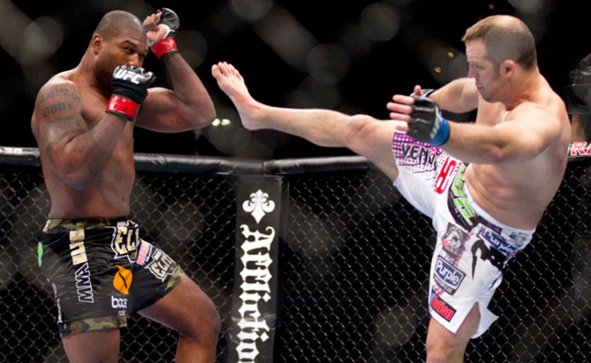 Quinton Jackson won a unanimous decision against Matt Hamill (right) in 2011 but has since gone 0-2.