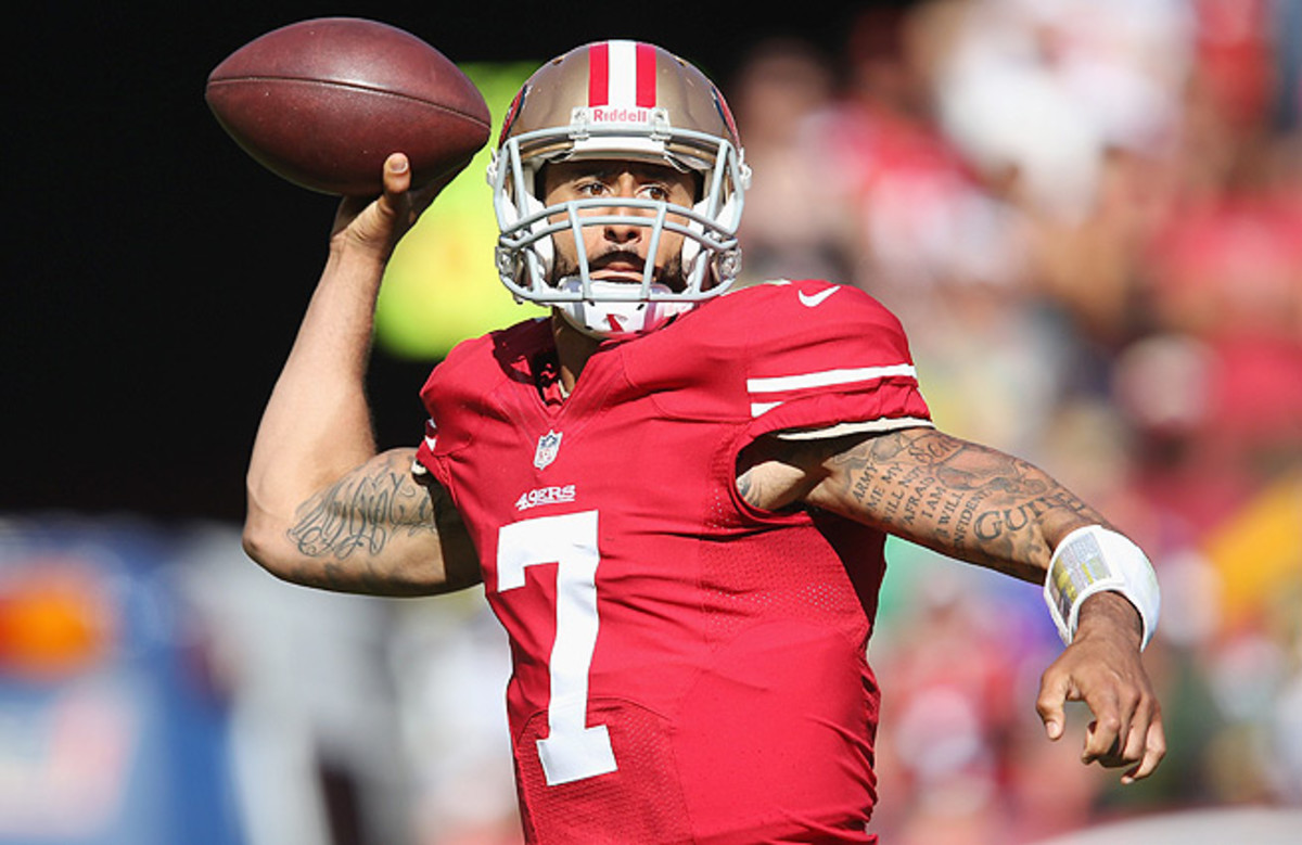 Colin Kaepernick passed for a career-high 412 yards in the Niners' 34-28 win over the Packers.
