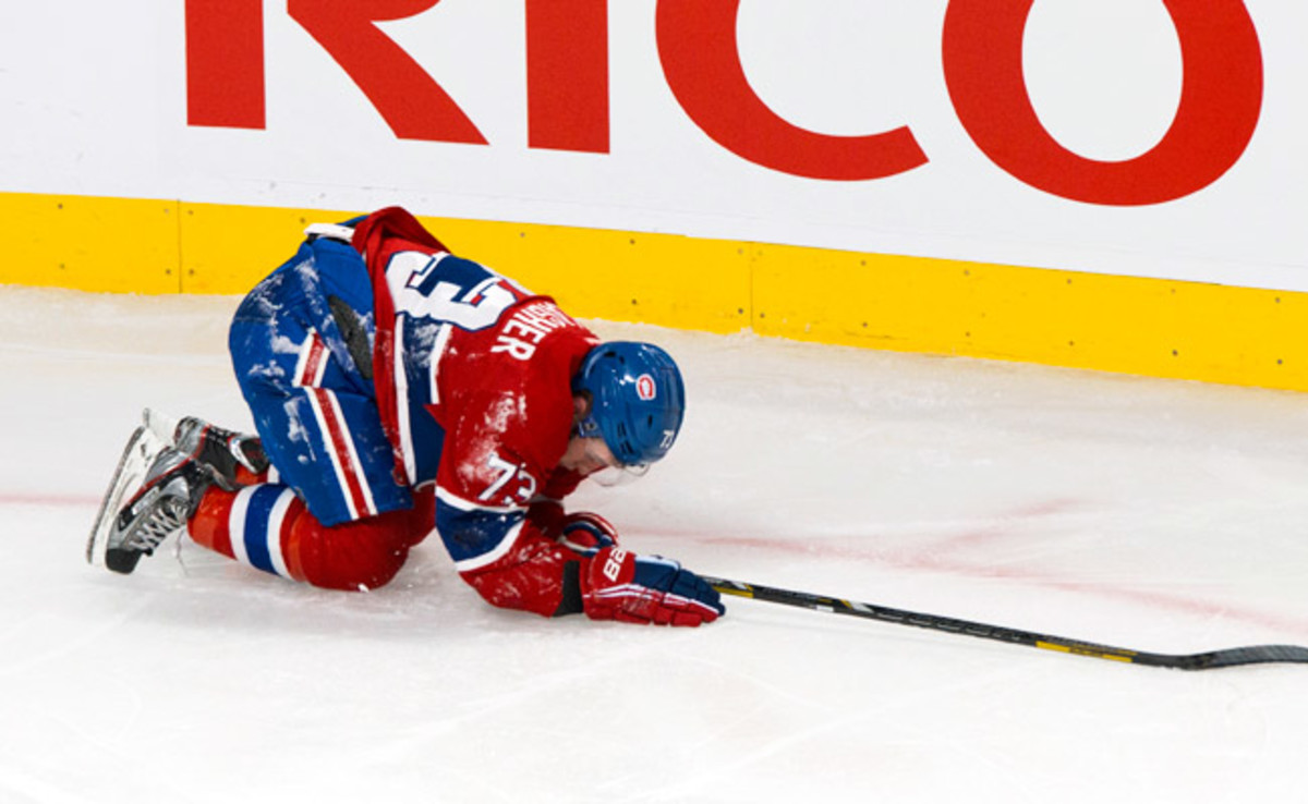 Rookie Brendan Gallagher suffered a concussion during a game against the Flyers on Feb. 16. 