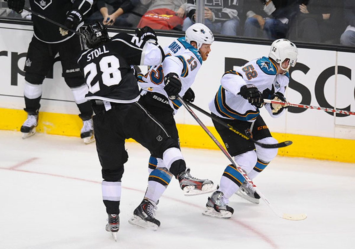 Raffi Torres (center) could be suspended after this hit on the Kings' Jarret Stoll.
