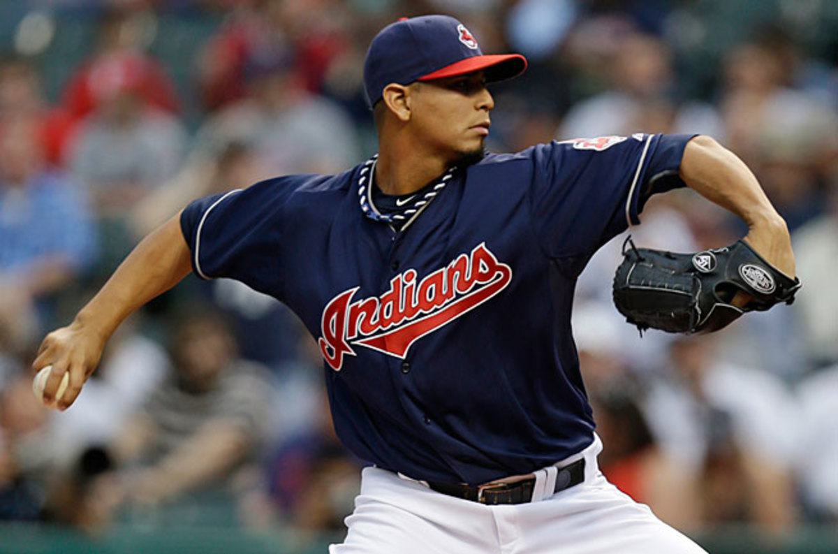 Carlos Carrasco was ejected from his first appearance since 2011 for hitting the Yankees' Kevin Youkilis.