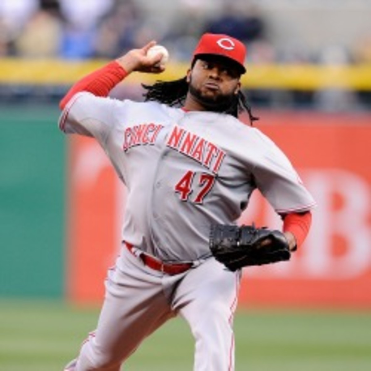 Reds ace Johnny Cueto left his start early because of a triceps injury. (Joe Sargent/Getty Images)