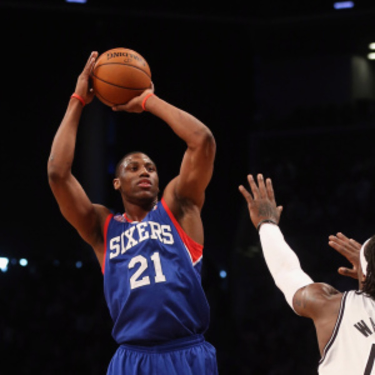 Thaddeus Young is out three weeks with a hamstring strain. (Bruce Bennett/Getty Images)