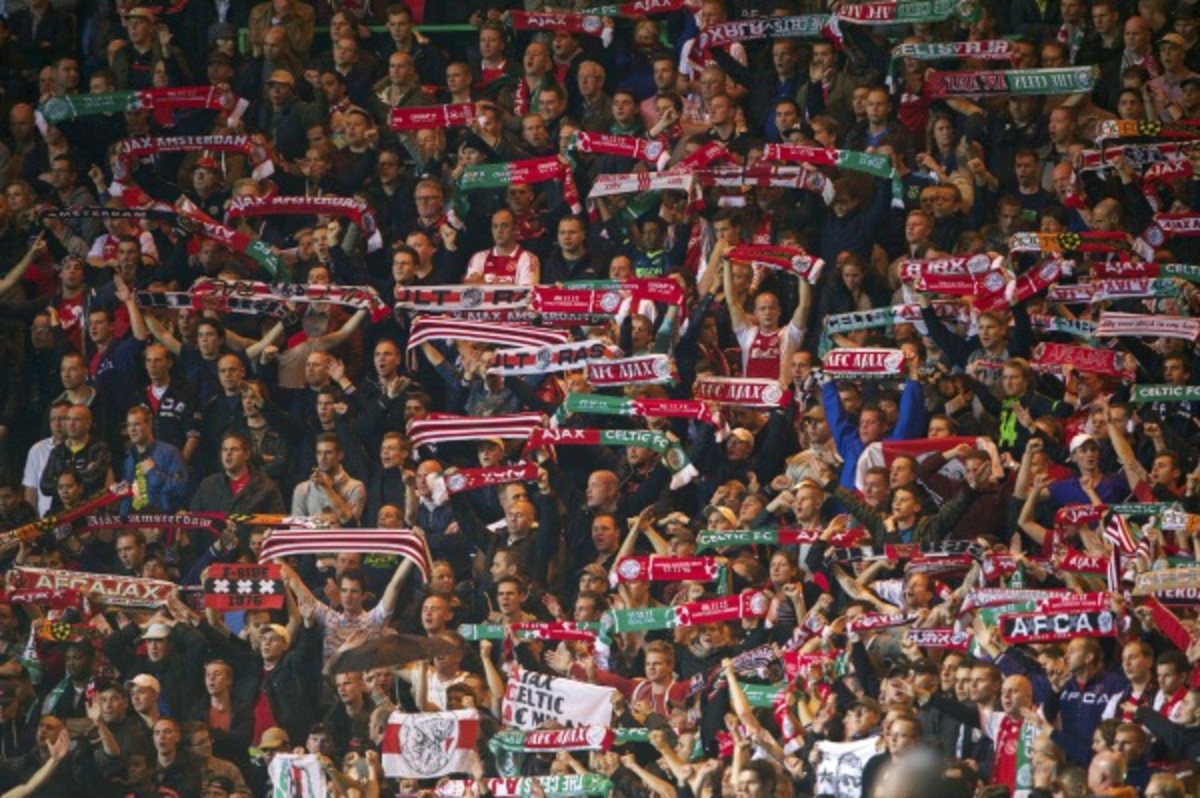 Ajax fans journeyed to Milan for their Champions League match. (Getty Images)