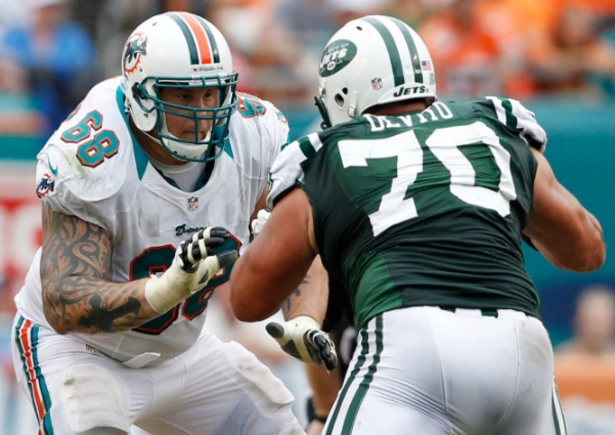 Richie Incognito remains indefinitely suspended by the Dolphins. (Joel Auerbach/Getty Images)