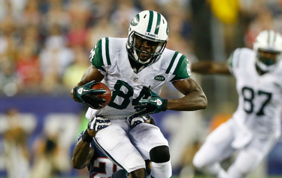 Jets' WR Sephen Hill was concussed on the second play of Sunday's game.