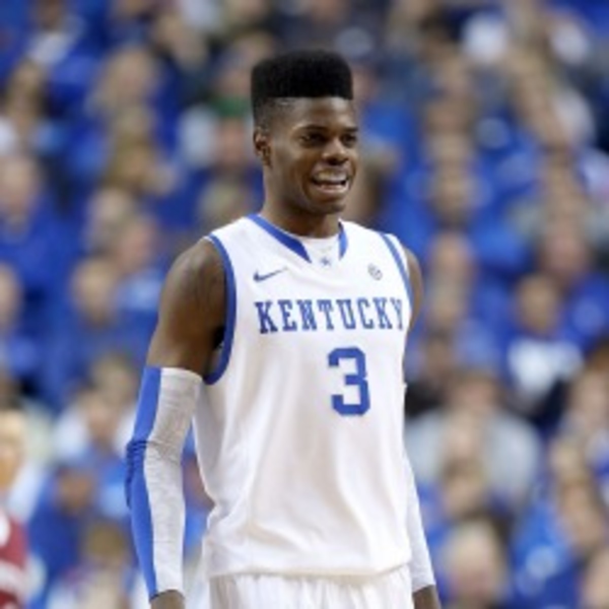 Kentucky freshman Nerlens Noel injured his left knee and was taken to a hospital for evaluation. (Andy Lyons/Getty Images)