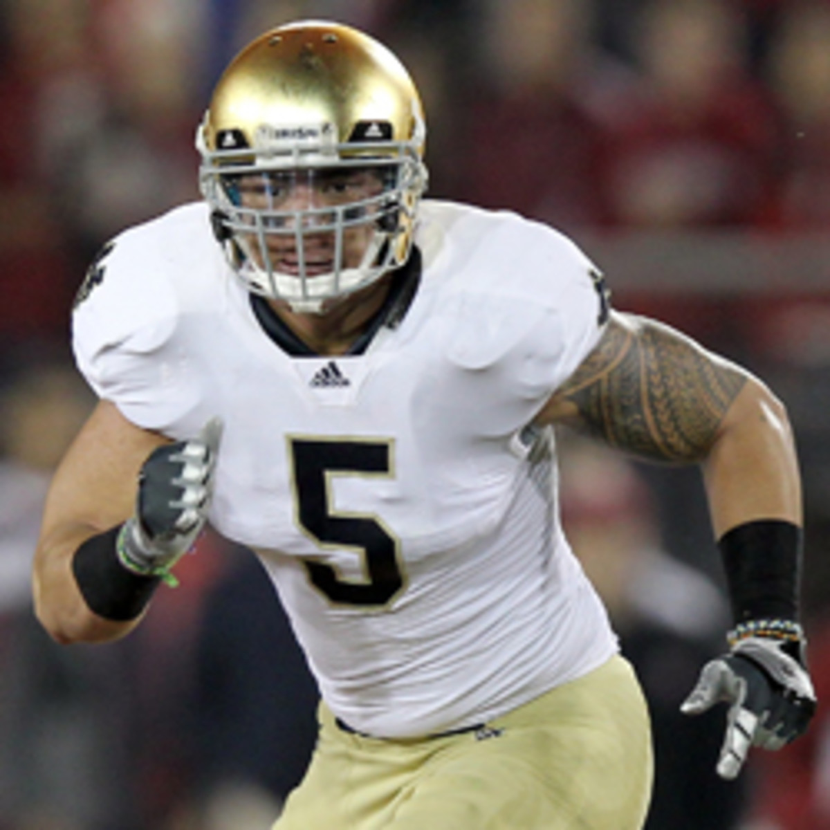 Former Notre Dame LB Manti Te'o is projected to be a late first round pick. (Ezra Shaw/Getty Images)