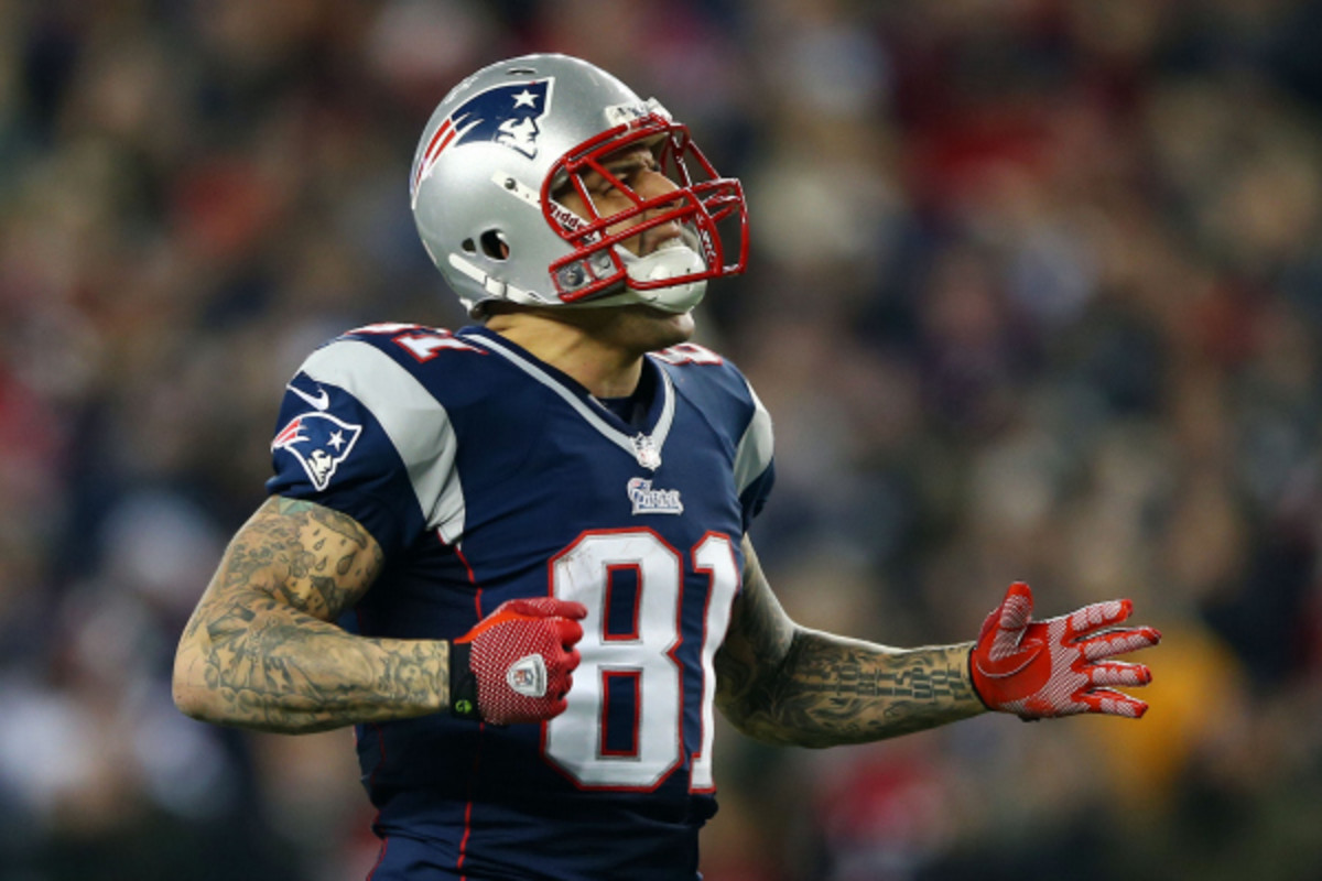 Former Patriots tight end Aaron Hernandez was involved in a domestic fighting incident in 2012. Hernandez is charged with the murder of Odin Lloyd, and details about his storied past continue to unfold. (Elsa/Getty Images)