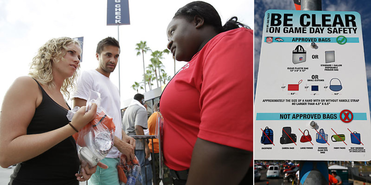 The NFL's new bag policy has caused some confusion among fans used to entering the game with no problem. (Wilfredo Lee/AP :: Ric Tapia/Icon SMI)