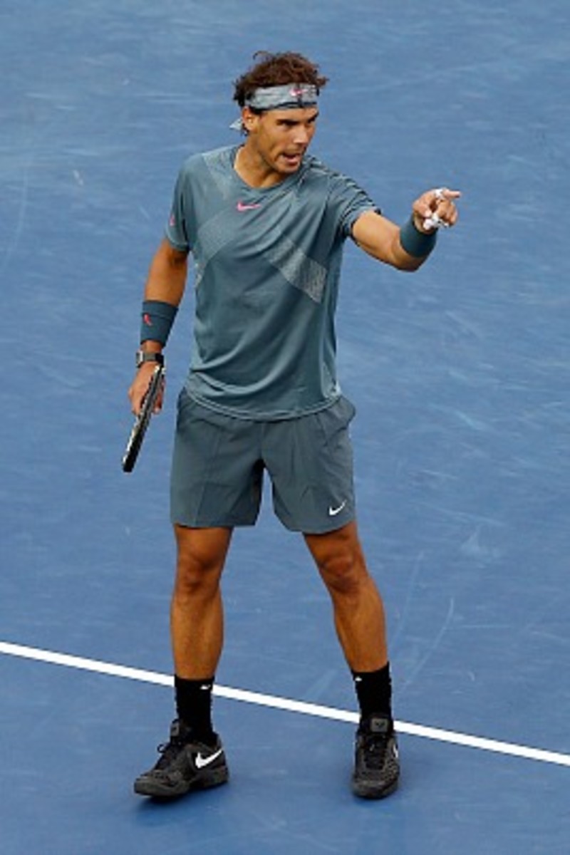 Nadal gets fired up. (Elsa/Getty Images)
