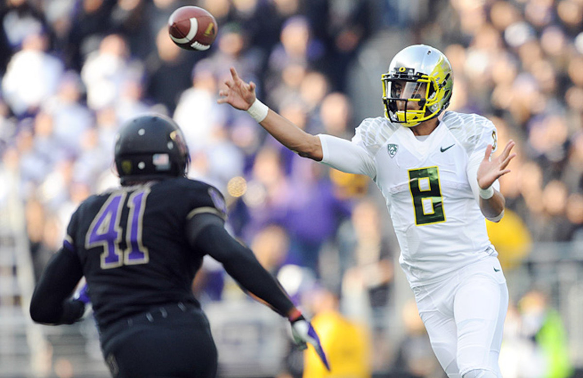 Marcus Mariota has put up impressive stats this season (2,051 yards passing, 493 yards rushing, 28 total touchdowns).