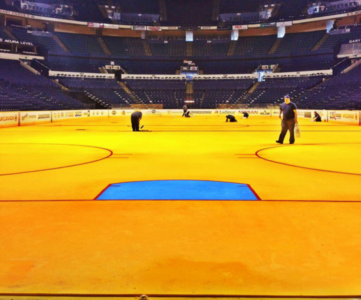 Nashville Predators 2014-2015 Home Opener Ice Projection Bridgestone Arena  