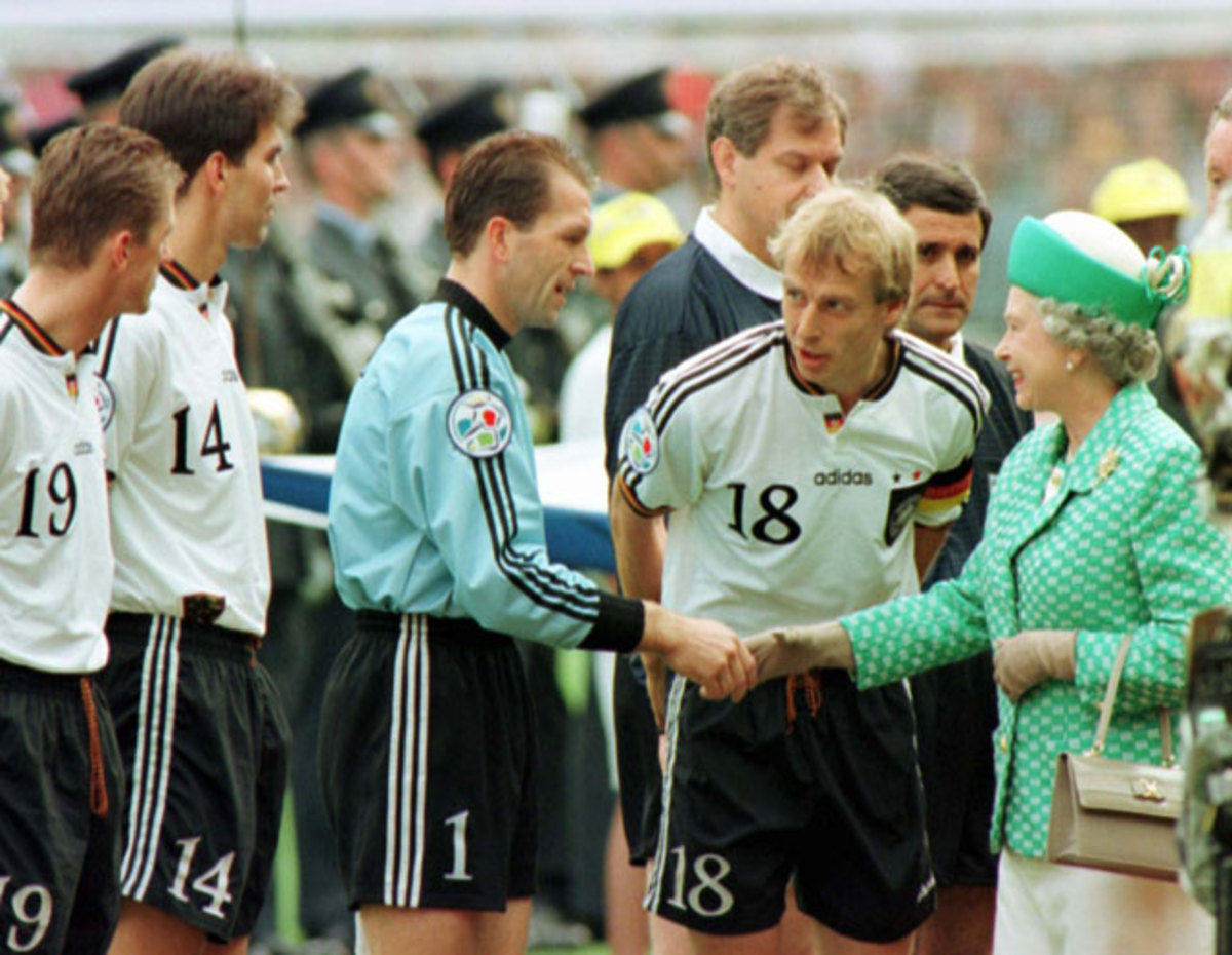 Queen Elizabeth II and German soccer team