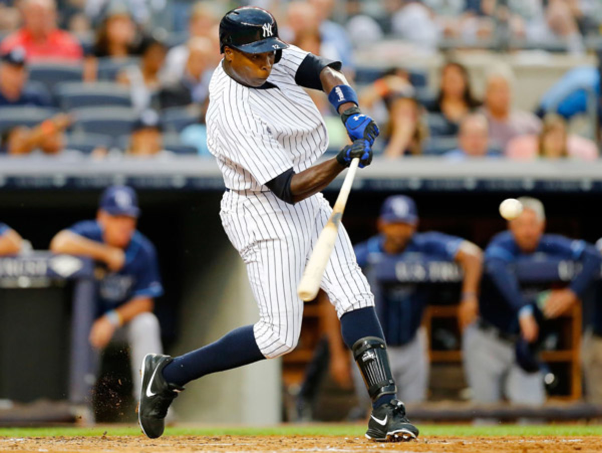Alfonso Soriano went 0-5 in his return to the Yankees on Friday night. (Jim McIsaac/Getty Images)