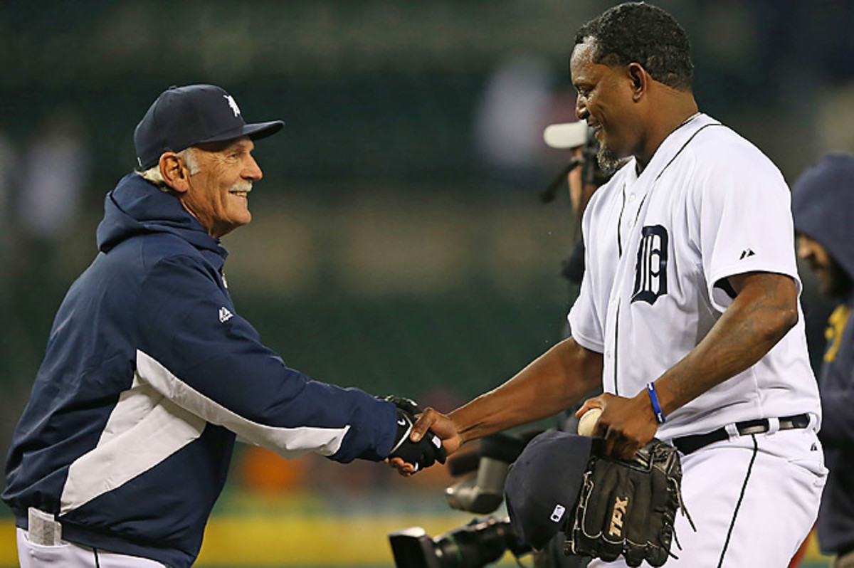 In his first appearance of the season, Jose Valverde got the save for the Tigers in their 7-5 win over the Royals.