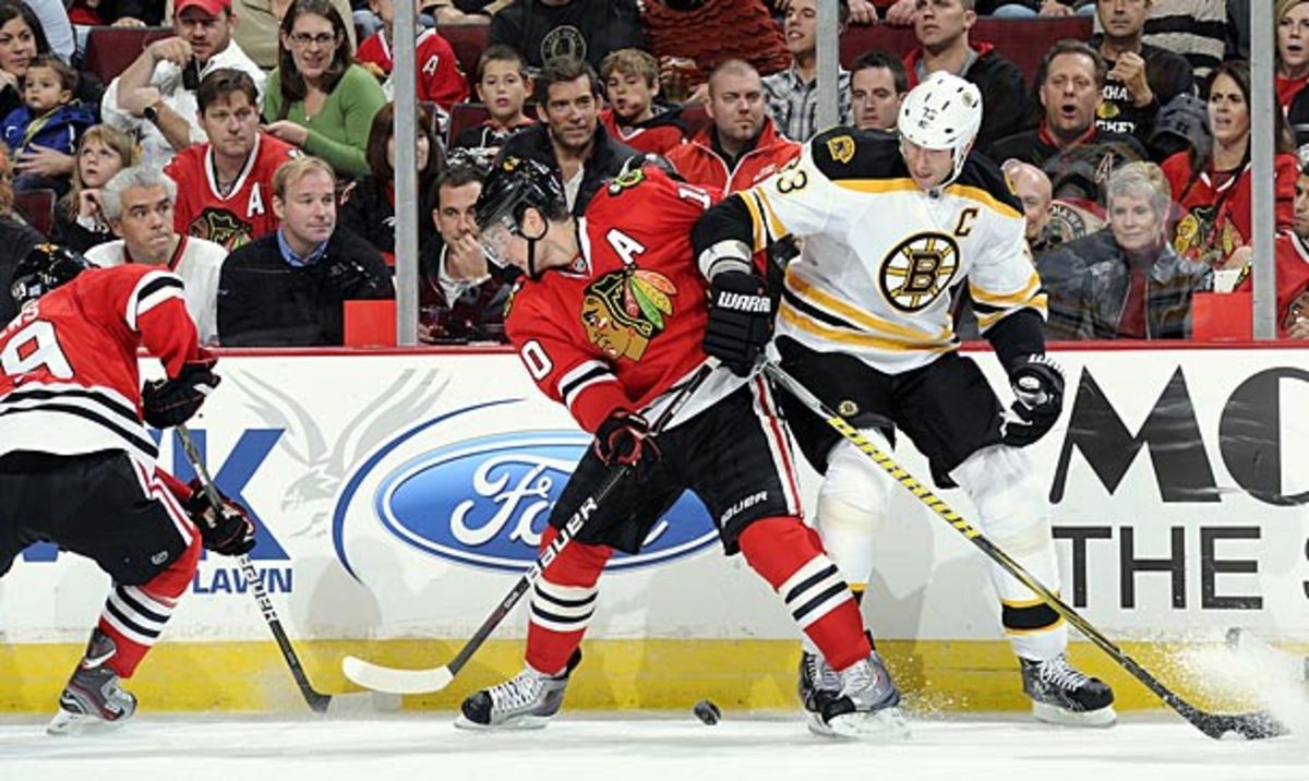 Patrick Sharp and Zdeno Chara