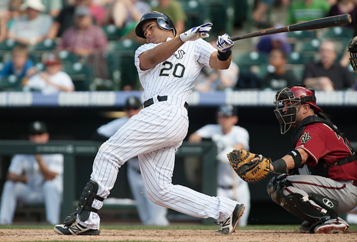Catcher Wilin Rosario hit 28 home runs and drove in 71 RBI as a rookie for the Rockies in 2012.