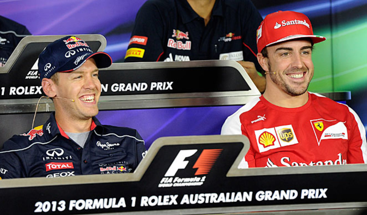 Sebastian Vettel (left) is likely in for another challenge from Fernando Alonso (right) for the F1 title.