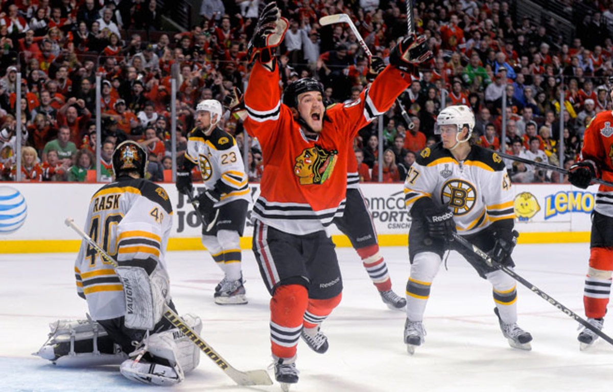Andrew Shaw deflected the game-winner into the net to give Chicago a 1-0 Stanley Cup Final lead.