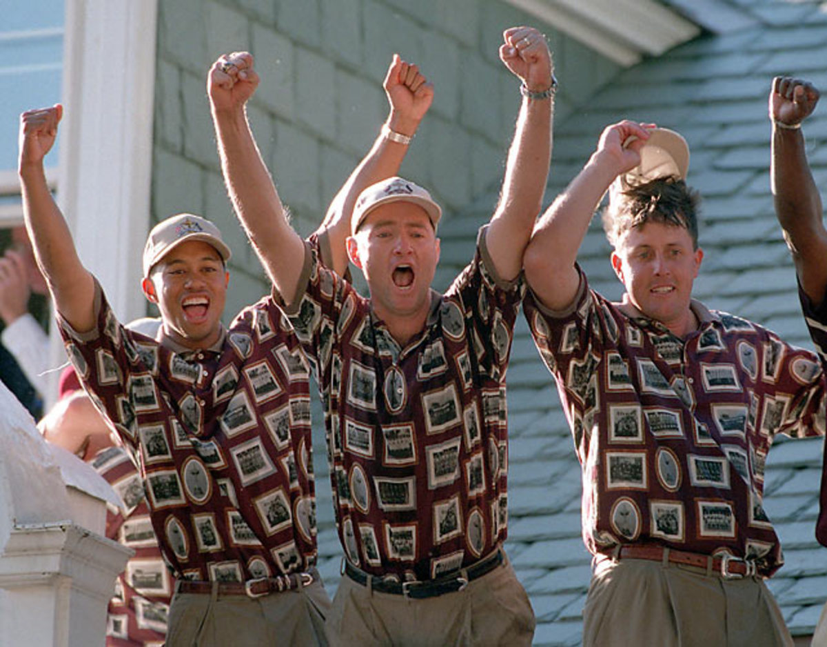 Tiger Woods, Davis Love III and Phil Mickelson
