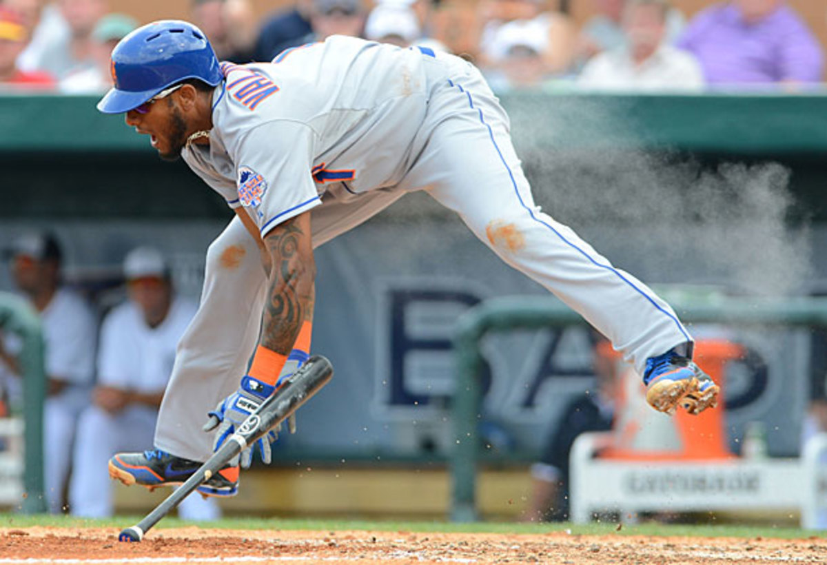Jordany Valdespin wasn't wearing a cup when he was hit by a 94-mph fastball from Justin Verlander. (Getty Images)