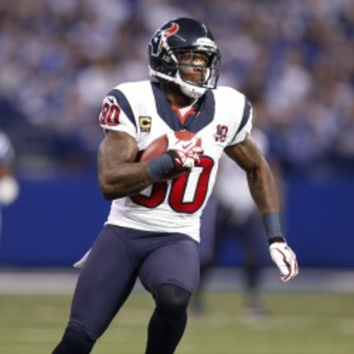 The Texans need help at receiver and Andre Johnson hopes the team drafts one next week. (Joe Robbins/Getty Images)