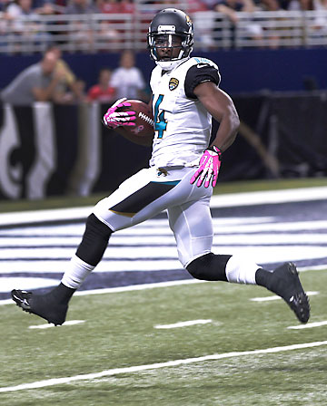 The return of Justin Blackmon added some spark to the offense—but his big plays came on busted coverages. (Tom Gannam/AP)