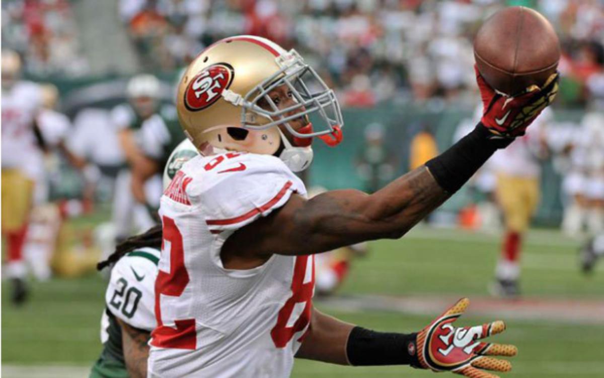 49ers receiver Mario Manningham has 202 receptions and 19 touchdowns in his career. (Getty Images)
