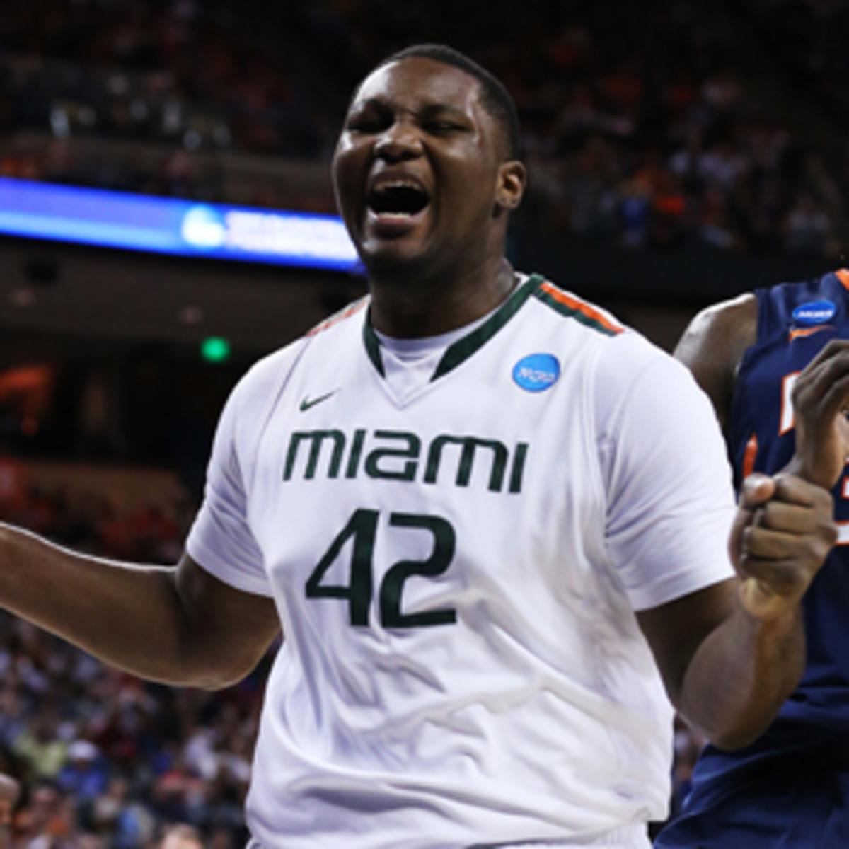 The Miami Hurricanes will be without center Reggie Johnson in the Sweet Sixteen.(Stephen Dunn/Getty Images)