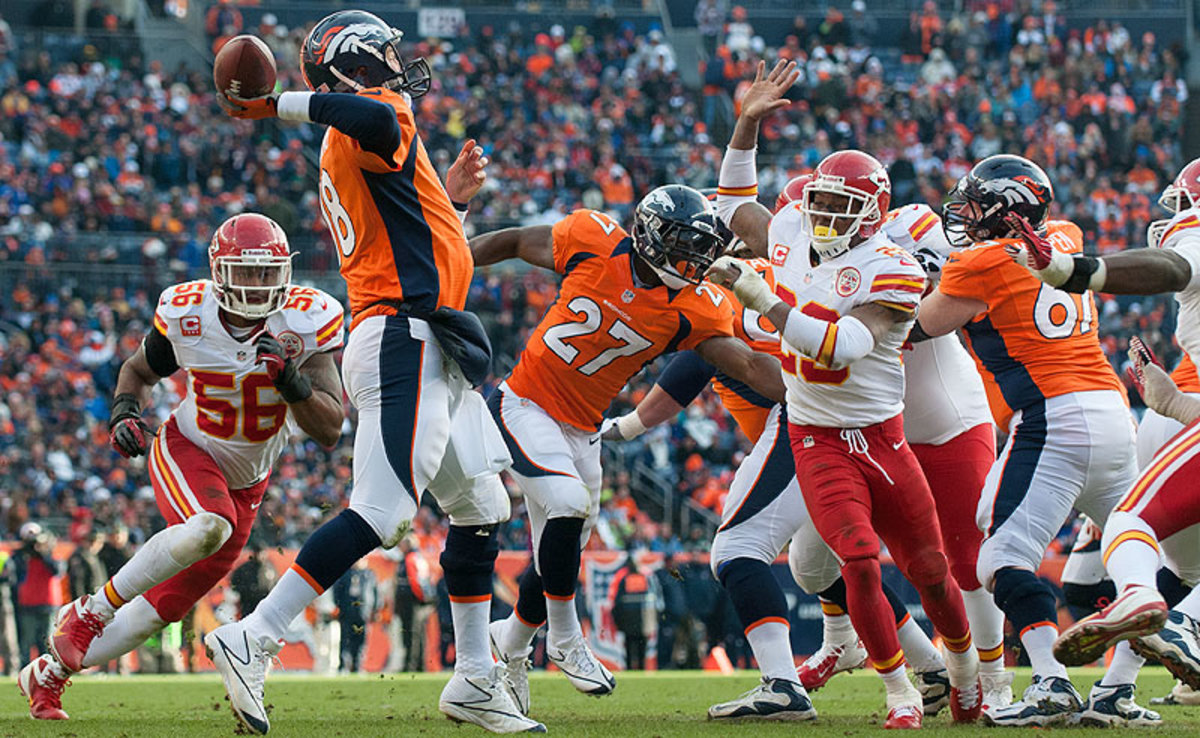 Peyton Manning's Denver Broncos have the NFL's highest scoring offense, while the Kansas City Chiefs lead the league in least points allowed. (Dustin Bradford/Getty Images)