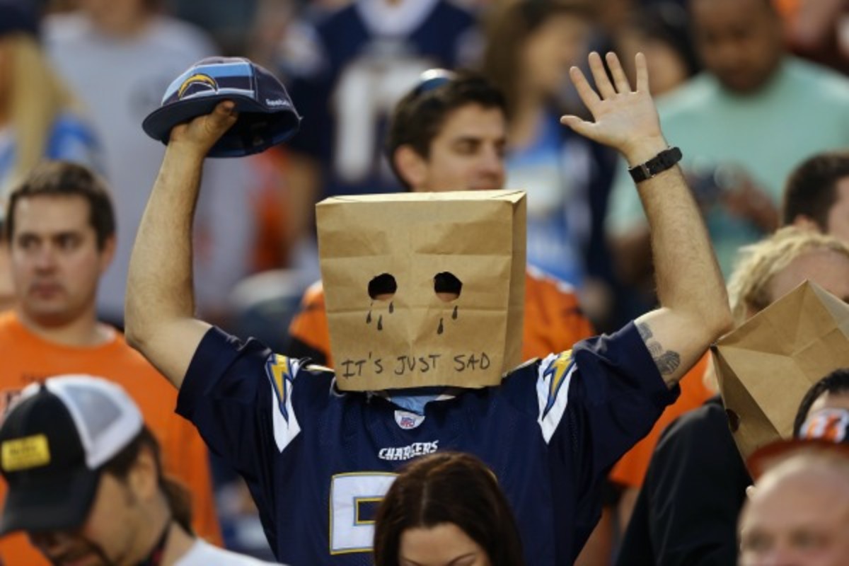 Not enough Chargers fans were interested to left a blackout of the Bengals' return. (Jeff Gross/Getty Images)