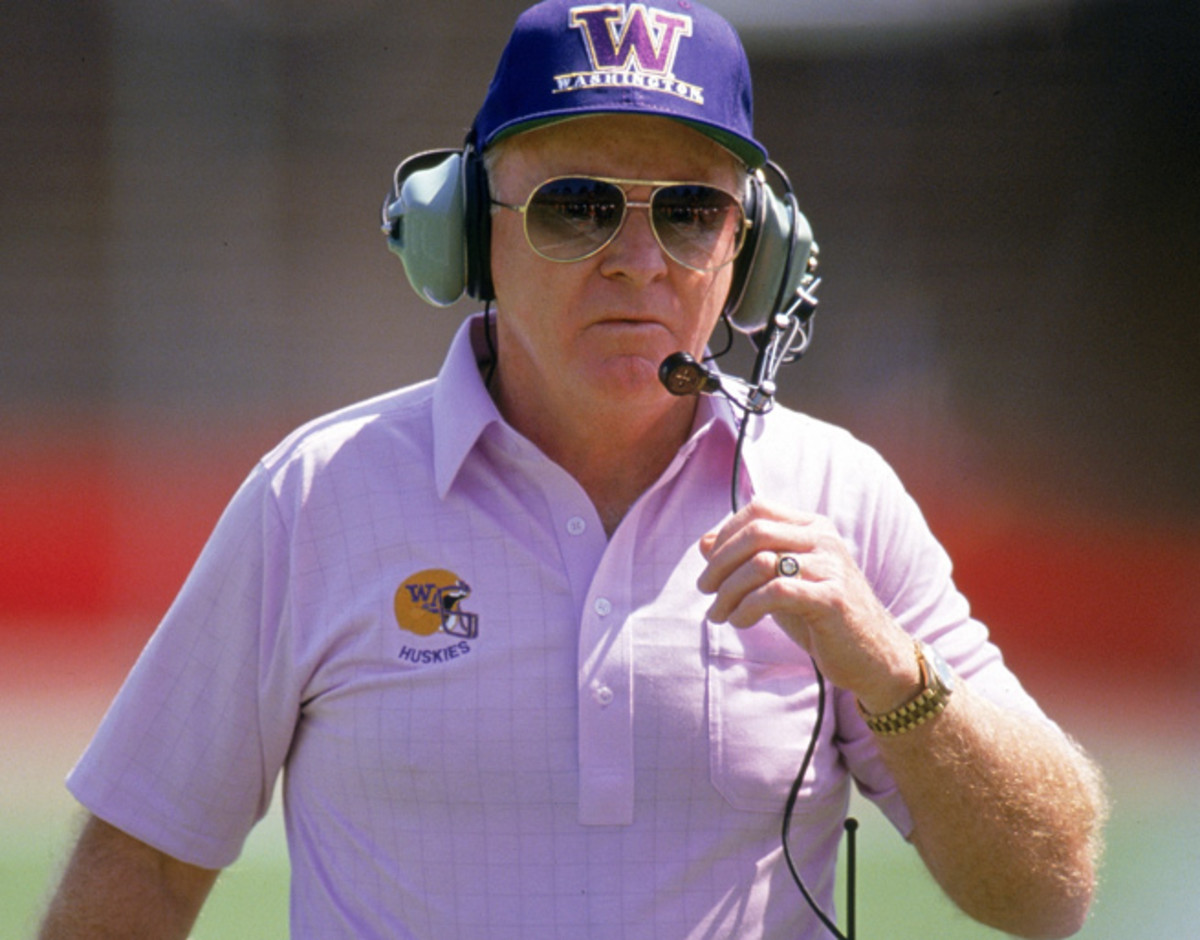 Don James coached the Huskies to six conference titles and a share of the 1991 national title.