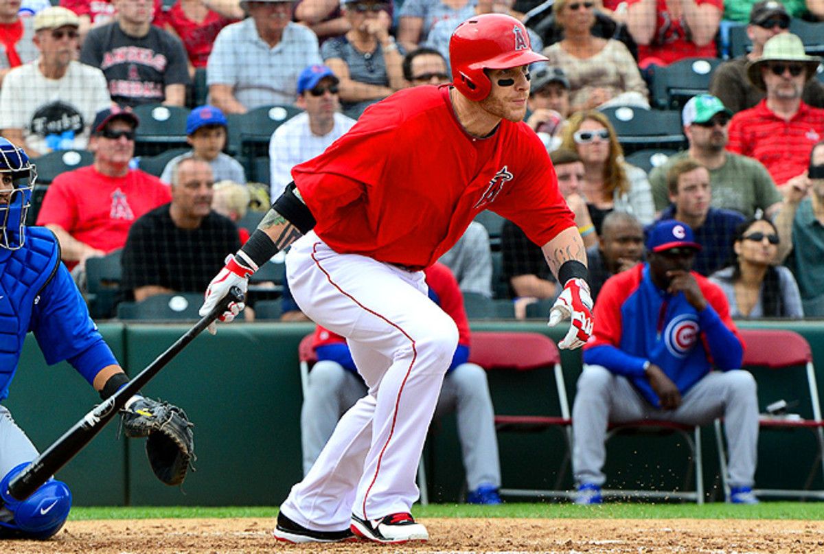 Slugger Josh Hamilton will join Rookie of the Year Mike Trout on the field in Los Angeles this season.