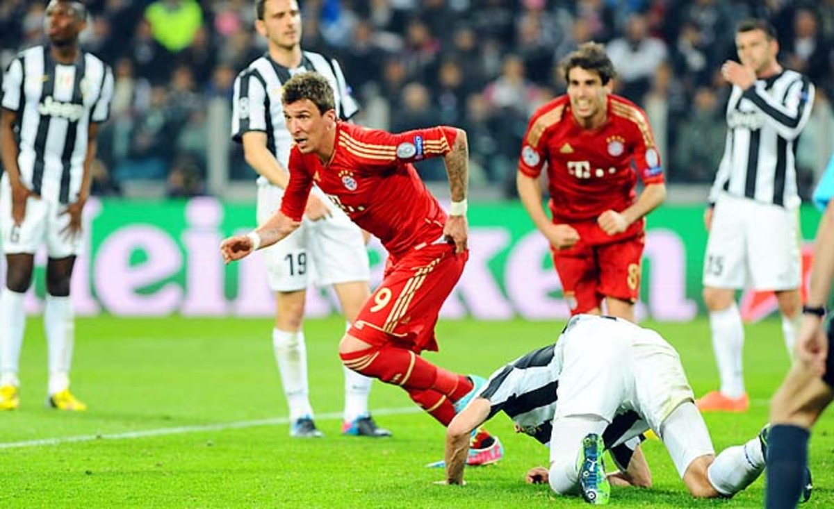 Bayern Munich's Mario Mandzukic celebrates his goal against Juventus on Wednesday.